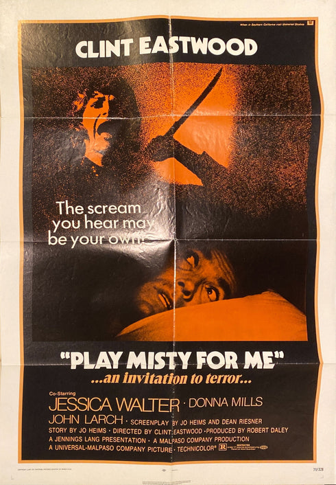 play misty for me 1971 one sheet poster folded
